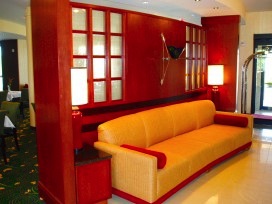 Architectural custom hotel lobby space