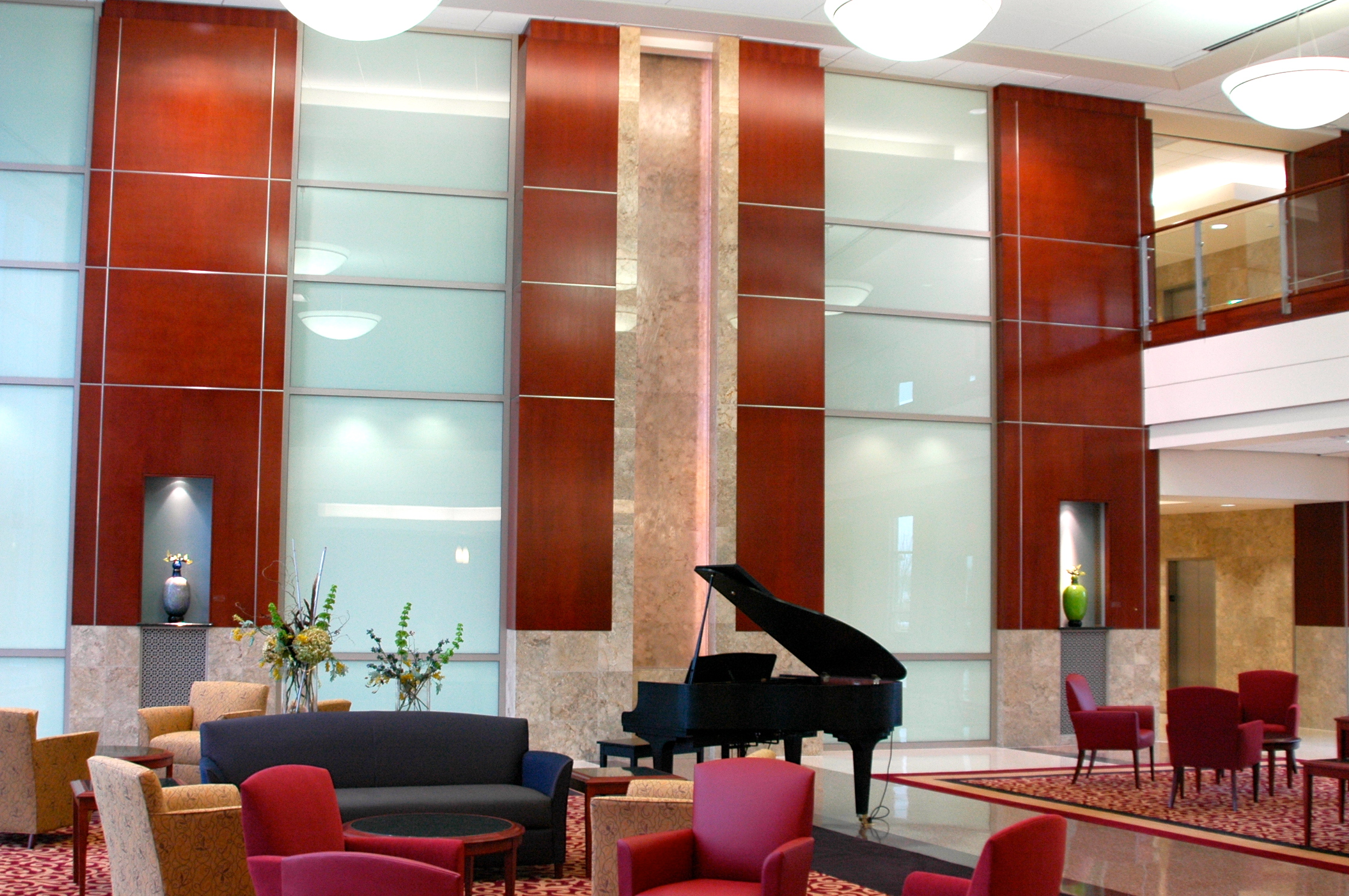 Architectural Panels in Hospital Lobby Vaughn Interior Concepts